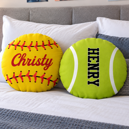 Personalized Sports Ball Pillow | Custom Name Sports Cushion