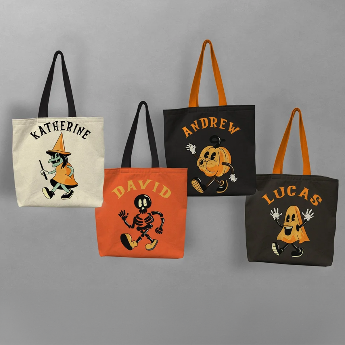 Personalized Halloween Witch Tote Bag | Spooky Retro Trick or Treat Gift for Halloween Lovers