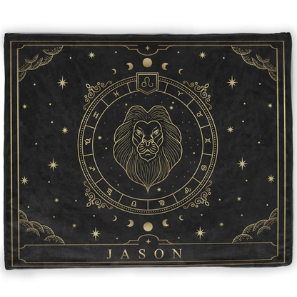 Zodiac personalized throw blanket as birthday gift for astrology and horoscope fans
