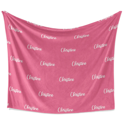 Personalized name and color throw blanket in custom polyester fleece for any family
