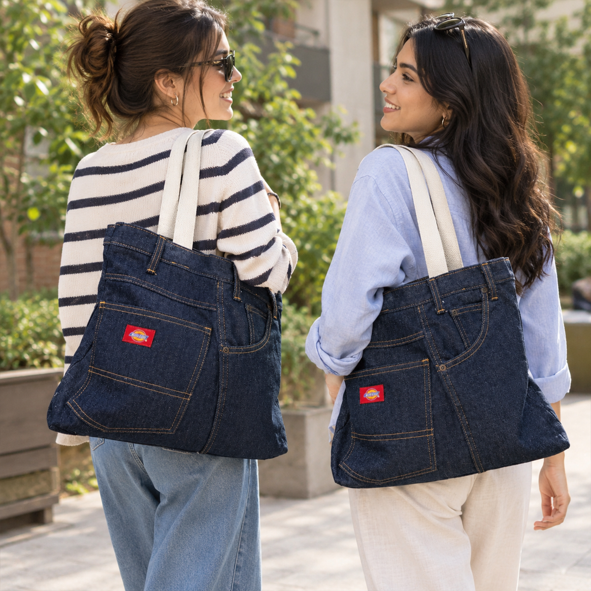 Upcycled Denim Tote Bag and Cosmetic Set | Sustainable Handmade Gift for Eco-Conscious Fashion Lovers