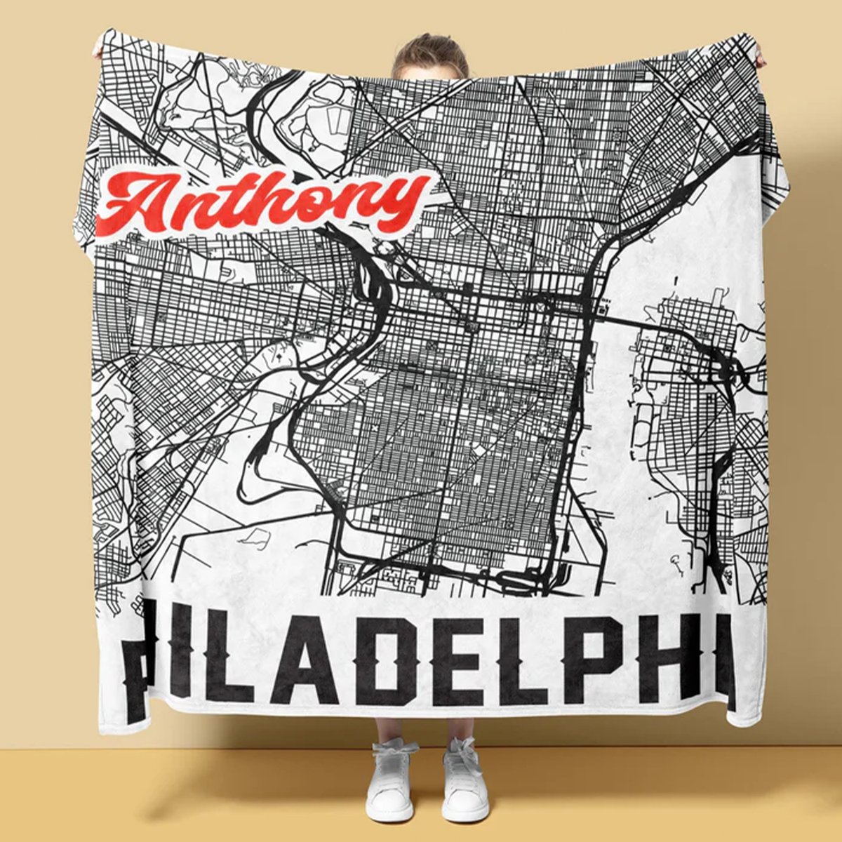 Custom city map throw blanket as relocation and new home gift for city lovers
