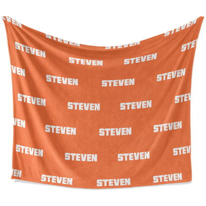 Custom name on color personalized soft polyester fleece throw blanket for any age
