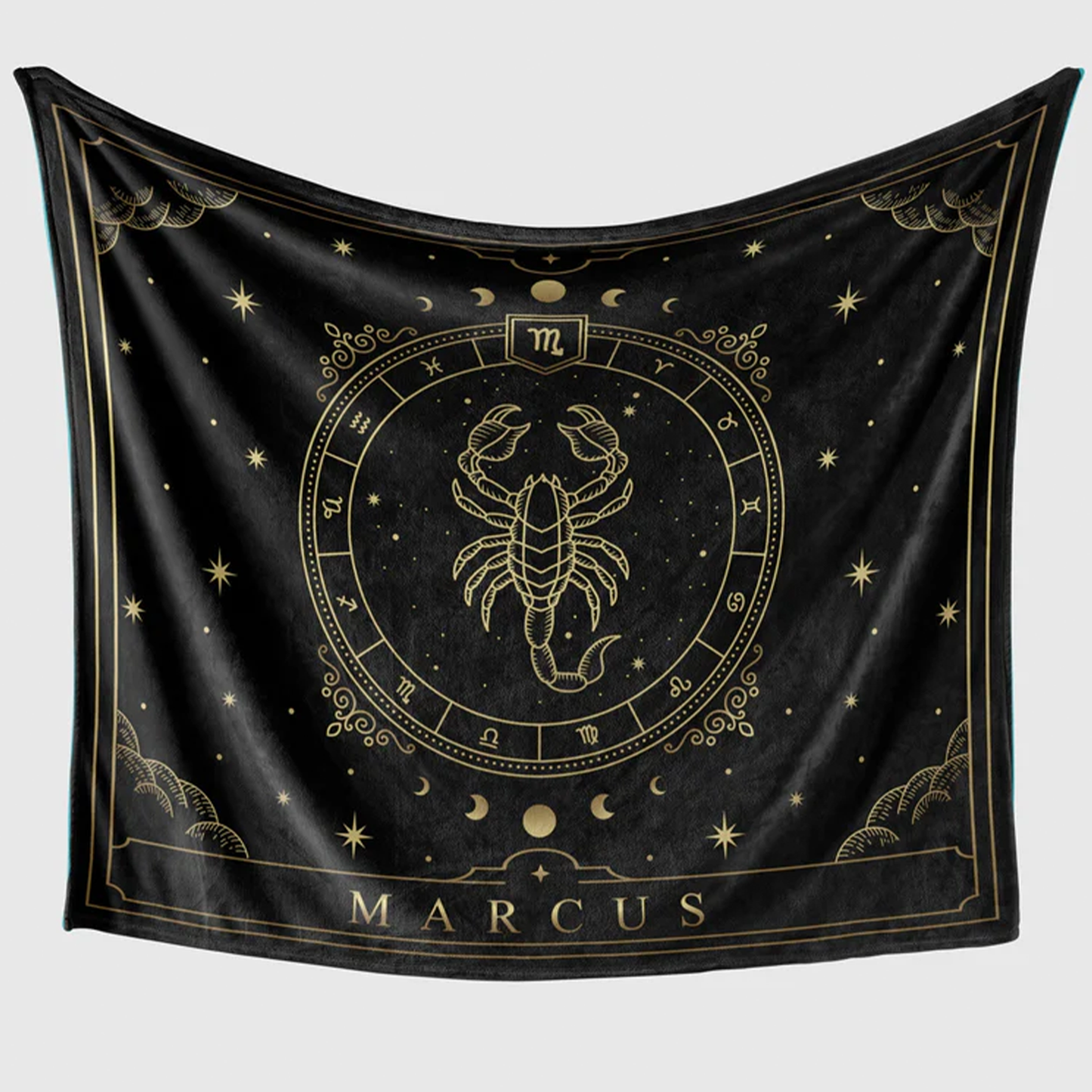 Custom Scorpio zodiac personalized fleece throw blanket for Halloween birthday gift
