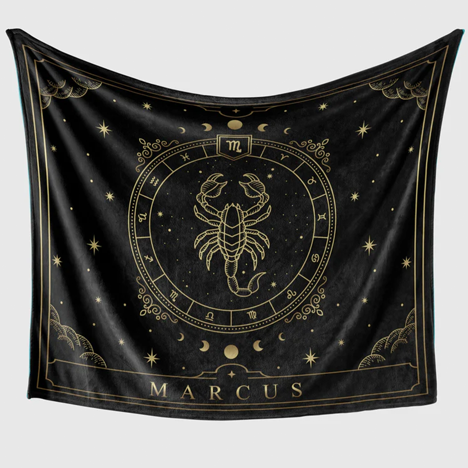 Custom Scorpio zodiac personalized fleece throw blanket for Halloween birthday gift
