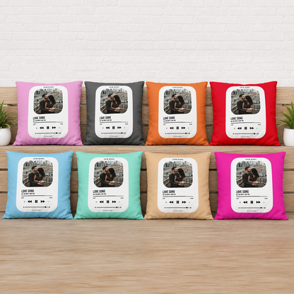 Personalized love song pillow in multiple colour options for couple gift giving
