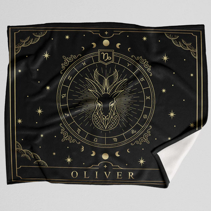 Custom Capricorn zodiac personalized fleece throw blanket as meaningful keepsake
