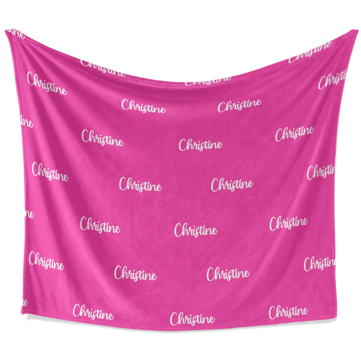 Custom name on pink personalized fleece throw blanket as birthday gift for girls
