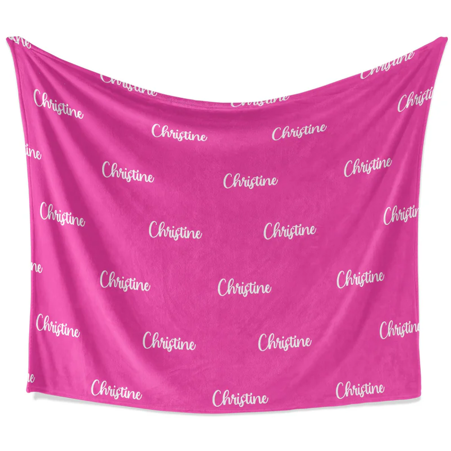 Custom name on pink personalized fleece throw blanket as birthday gift for girls

