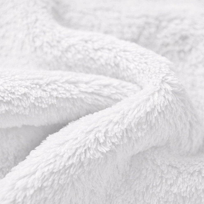 Close-up of custom name on pink peddling Minky fleece hooded wearable blanket
