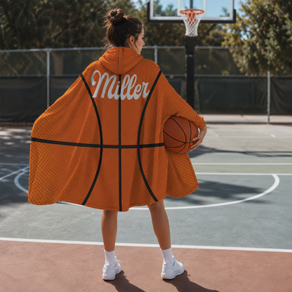 Personalized basketball hooded blanket as end of season gift for youth athletes
