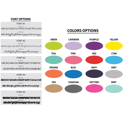 Personalized name and color throw blanket shown in multiple color options on couch
