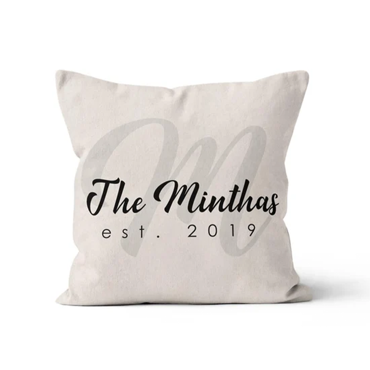 Wedding Monogram Throw Pillow | Personalized Custom Gift for Couples and Newlyweds