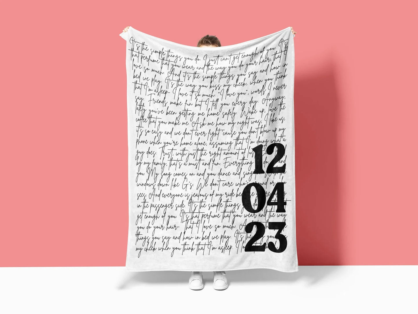 Personalized Song Lyrics Throw Blanket | Custom Music Gift for Couples and Music Lovers