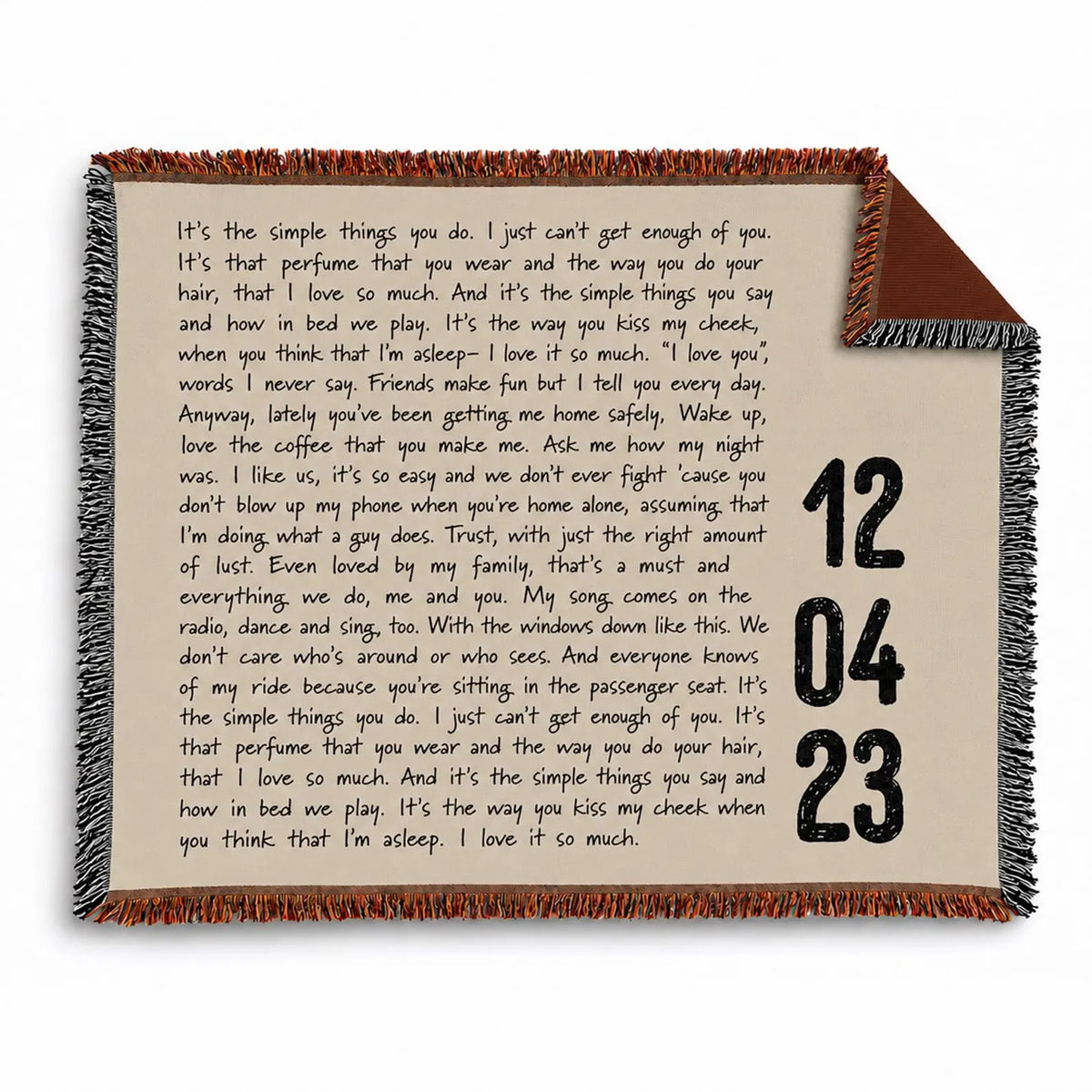 Personalized Song Lyrics Throw Blanket | Custom Music Gift for Couples and Music Lovers