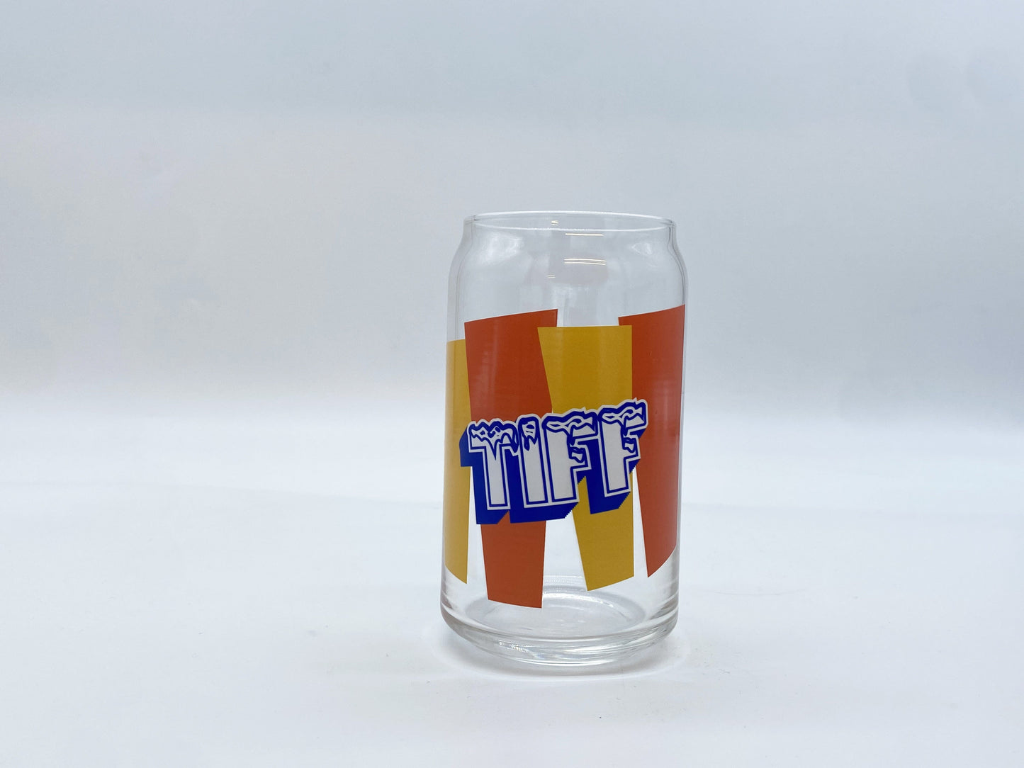 Movie Theater Slushie Inspired Glass Can Glass Tumbler Sam + Zoey Yellow and Orange 