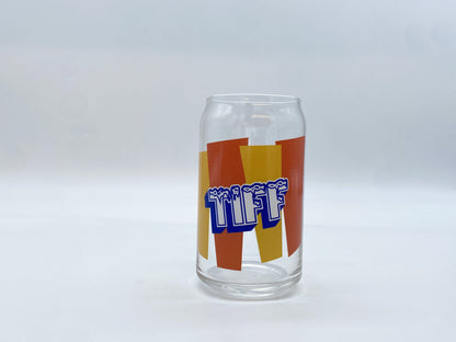 Movie Theater Slushie Inspired Glass Can Glass Tumbler Sam + Zoey Yellow and Orange 