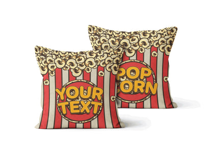 Popcorn Retro Movie Night Throw Pillow Pillow Sam + Zoey 