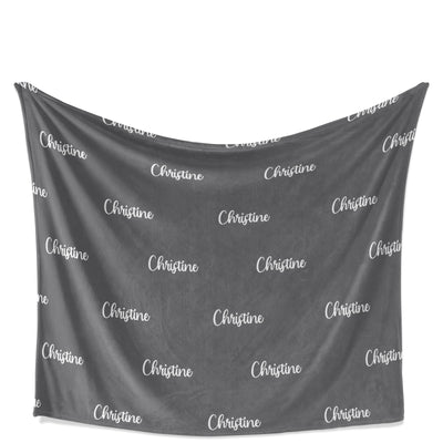 Throw Blanket: Personalized Name and Color throw Blanket Sam + Zoey Charcoal Font 1  Sam + Zoey