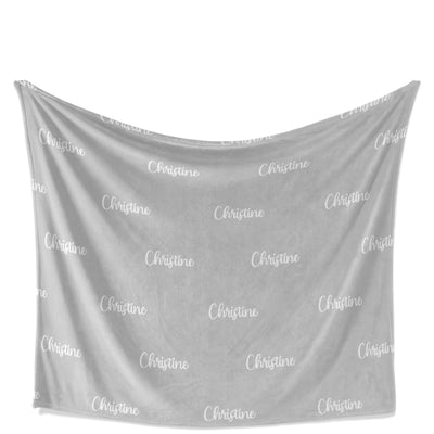 Throw Blanket: Personalized Name and Color throw Blanket Sam + Zoey Grey Font 1  Sam + Zoey