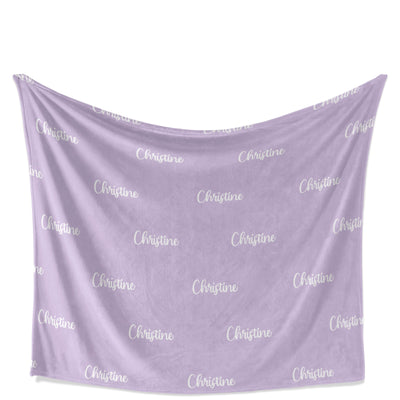 Throw Blanket: Personalized Name and Color throw Blanket Sam + Zoey Lavender Font 1  Sam + Zoey