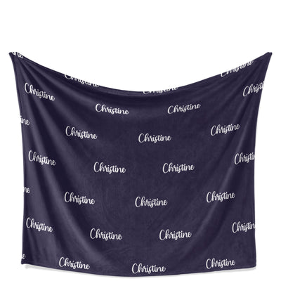 Throw Blanket: Personalized Name and Color throw Blanket Sam + Zoey Navy Font 1  Sam + Zoey