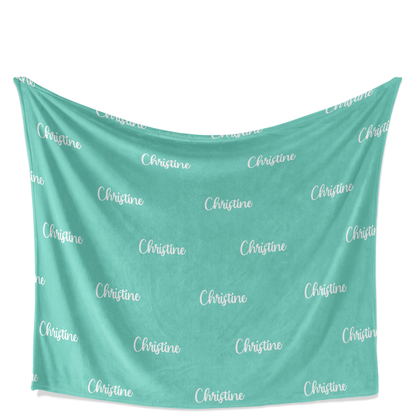 Throw Blanket: Personalized Name and Color throw Blanket Sam + Zoey Teal Font 1  Sam + Zoey