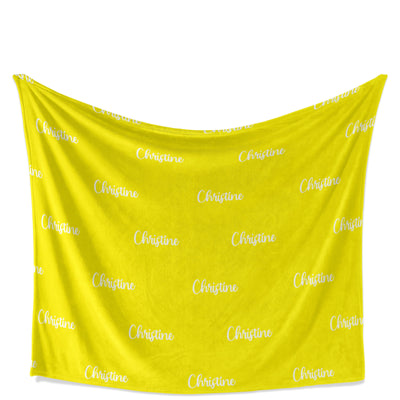 Throw Blanket: Personalized Name and Color throw Blanket Sam + Zoey Yellow Font 1  Sam + Zoey