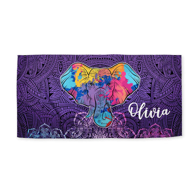 Genesha Watercolor Elephant | Sam + Zoey   Beach Towel Sam + Zoey