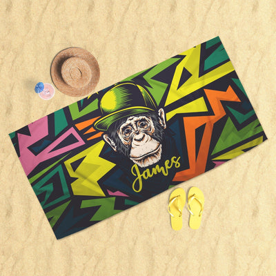 Beach Towel: Hipster Monkey | Sam + Zoey   Beach Towel Sam + Zoey