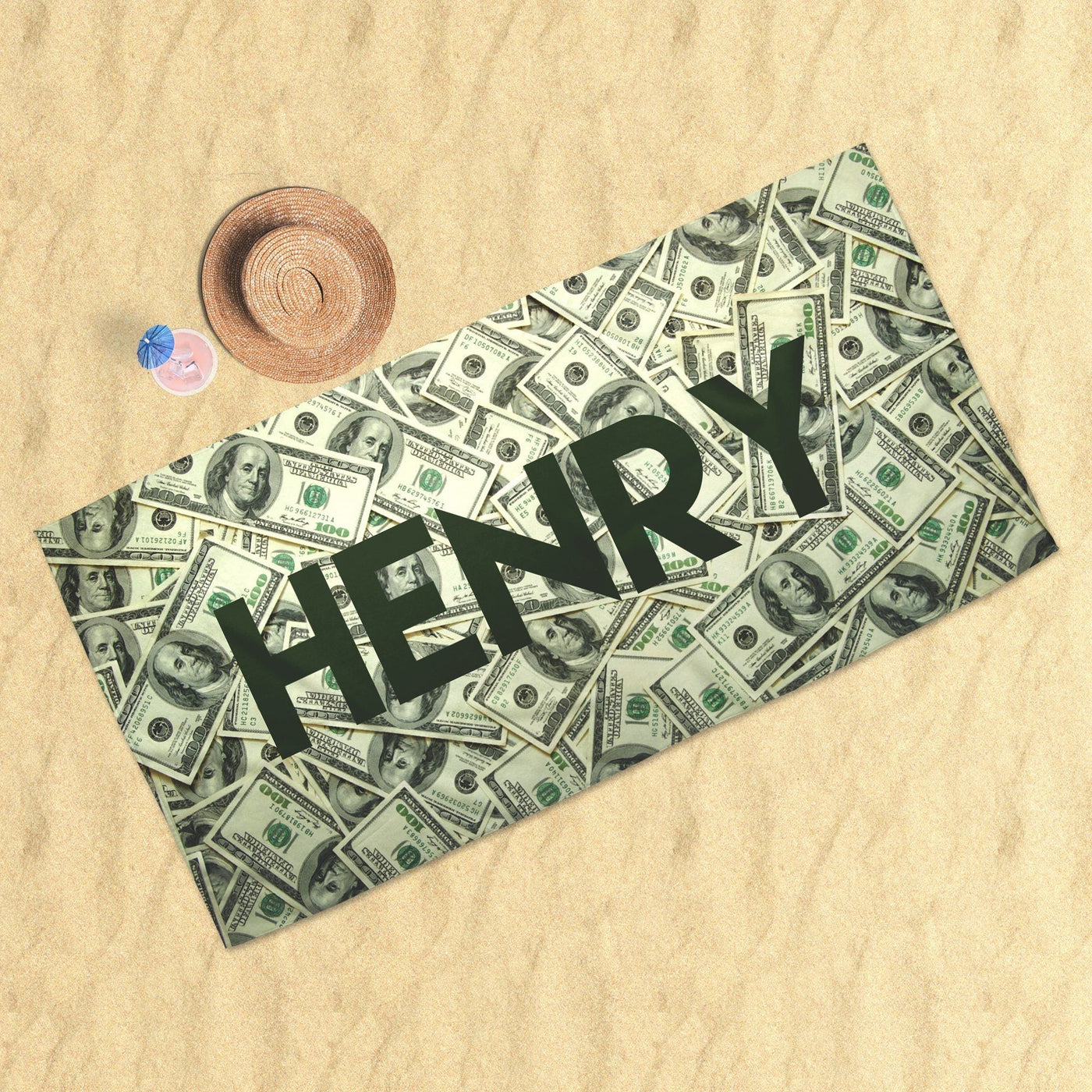 Money Personalized Beach Towel Beach Towel Sam + Zoey  Sam + Zoey