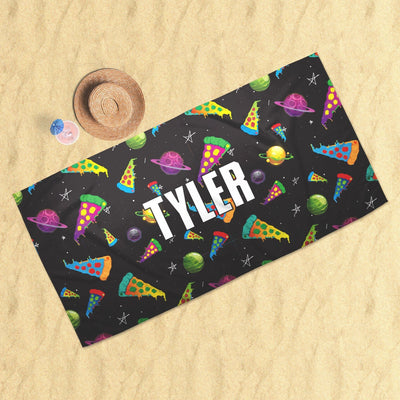Beach Towel: Space pizza | Sam + Zoey   Beach Towel Sam + Zoey