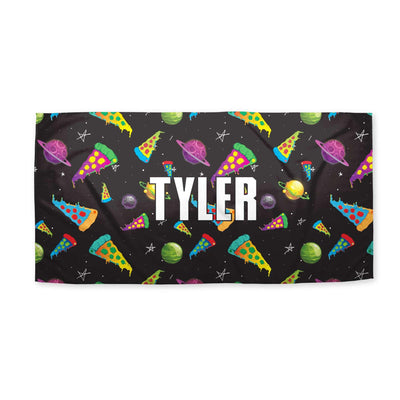 Beach Towel: Space pizza | Sam + Zoey   Beach Towel Sam + Zoey