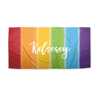 Watercolor Rainbow Stripe | Sam + Zoey   Beach Towel Sam + Zoey