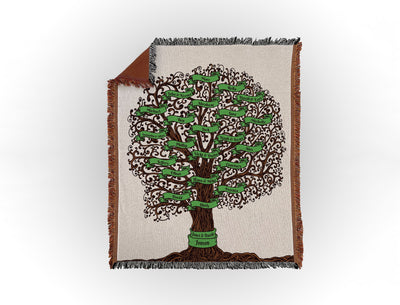 Custom Family Tree Woven Blanket Sam + Zoey 22 Names  Sam + Zoey