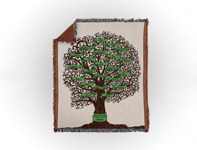 Custom Family Tree Woven Blanket Sam + Zoey 23 Names  Sam + Zoey