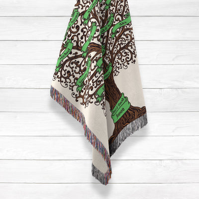 Custom Family Tree Woven Blanket Sam + Zoey  Sam + Zoey