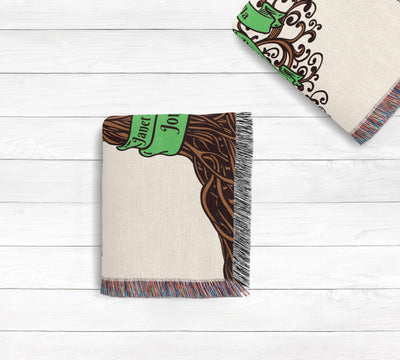 Custom Family Tree Woven Blanket Sam + Zoey  Sam + Zoey