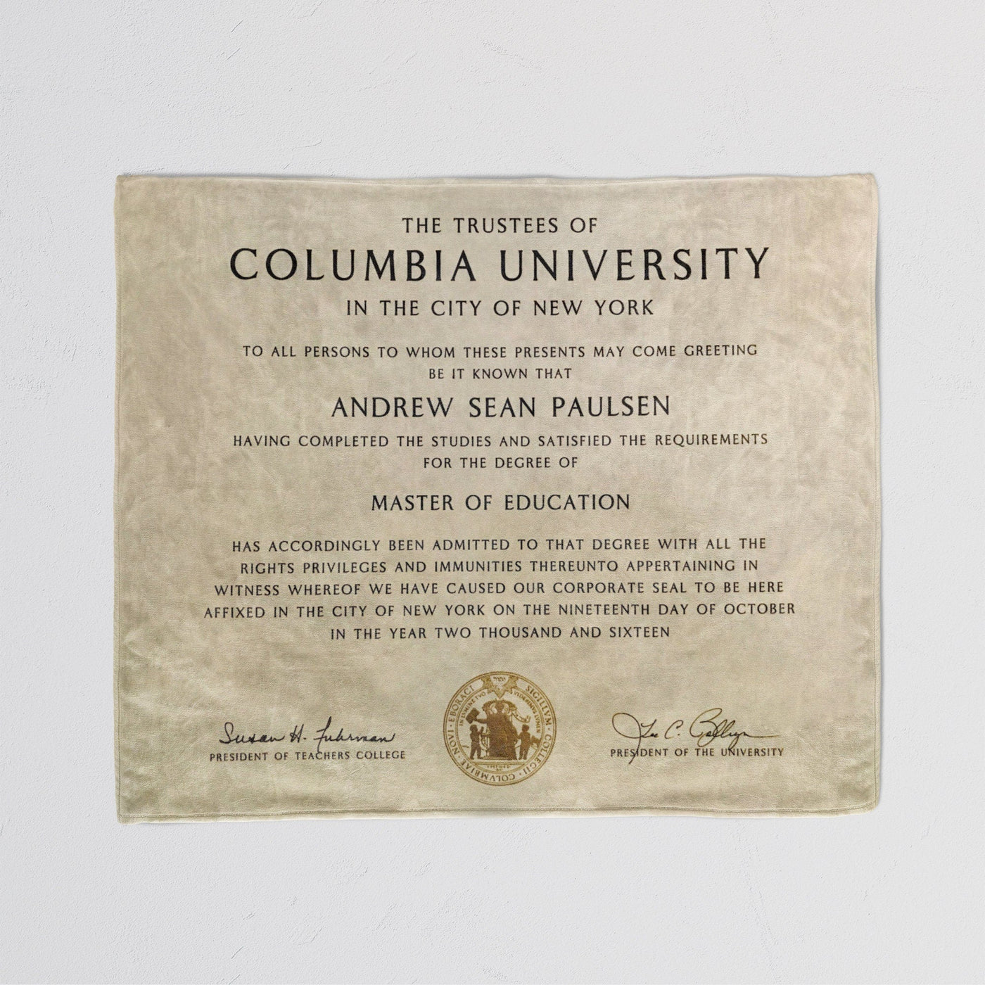 Custom Throw Blanket: Your Diploma Sam + Zoey