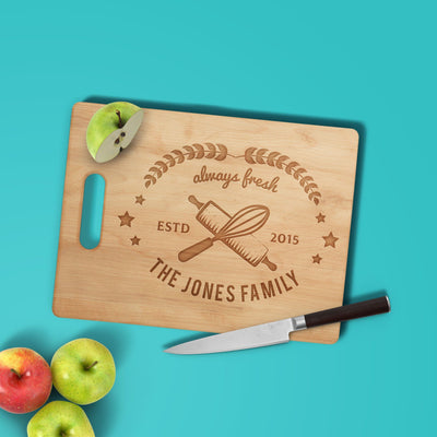 Personalized "Always Fresh" Cutting Board Cutting Board Sam + Zoey Maple  Sam + Zoey