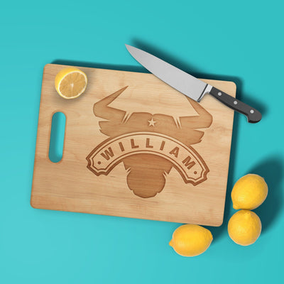 Personalized "Bull" Cutting Board Cutting Board Sam + Zoey  Sam + Zoey