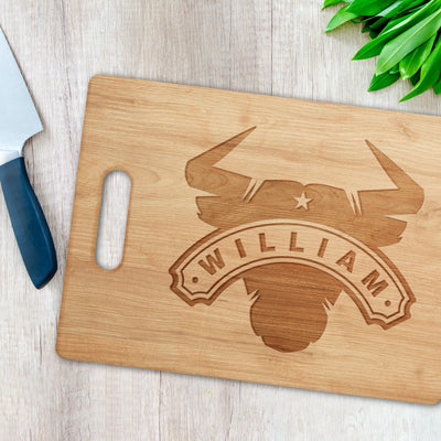 Personalized "Bull" Cutting Board Cutting Board Sam + Zoey Maple  Sam + Zoey