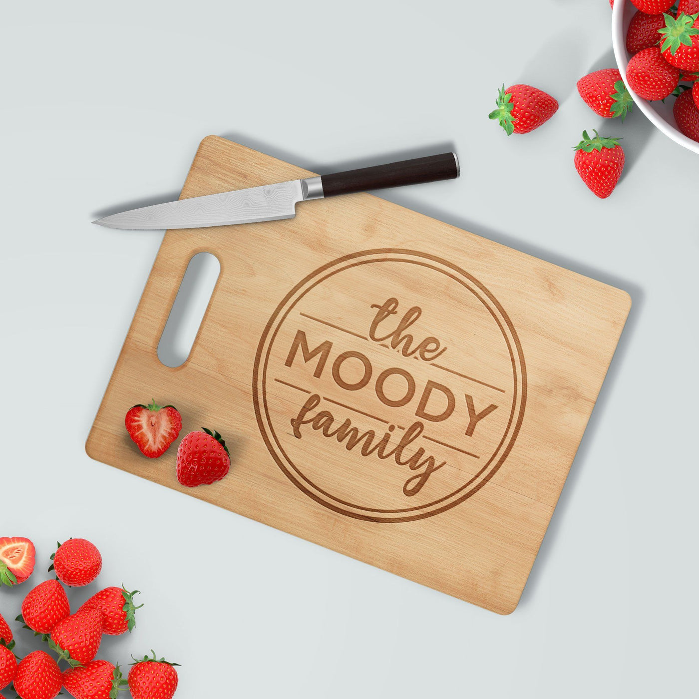 Personalized "Circle Family Crest" Cutting Board Cutting Board Sam + Zoey Maple  Sam + Zoey