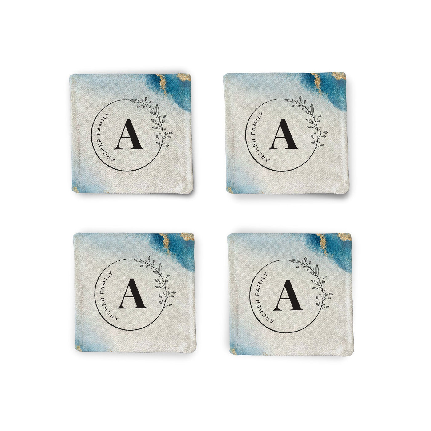 Personalized Agate Fabric Coasters Fabric Coaster Sam + Zoey  Sam + Zoey