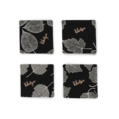 Personalized Autumn Leaves Fabric Coasters Fabric Coaster Sam + Zoey  Sam + Zoey