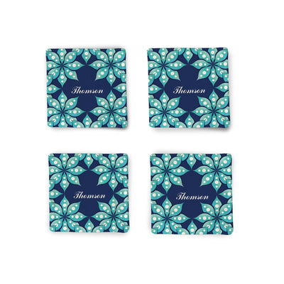 Personalized Fleur Fabric Coasters Fabric Coaster Sam + Zoey  Sam + Zoey