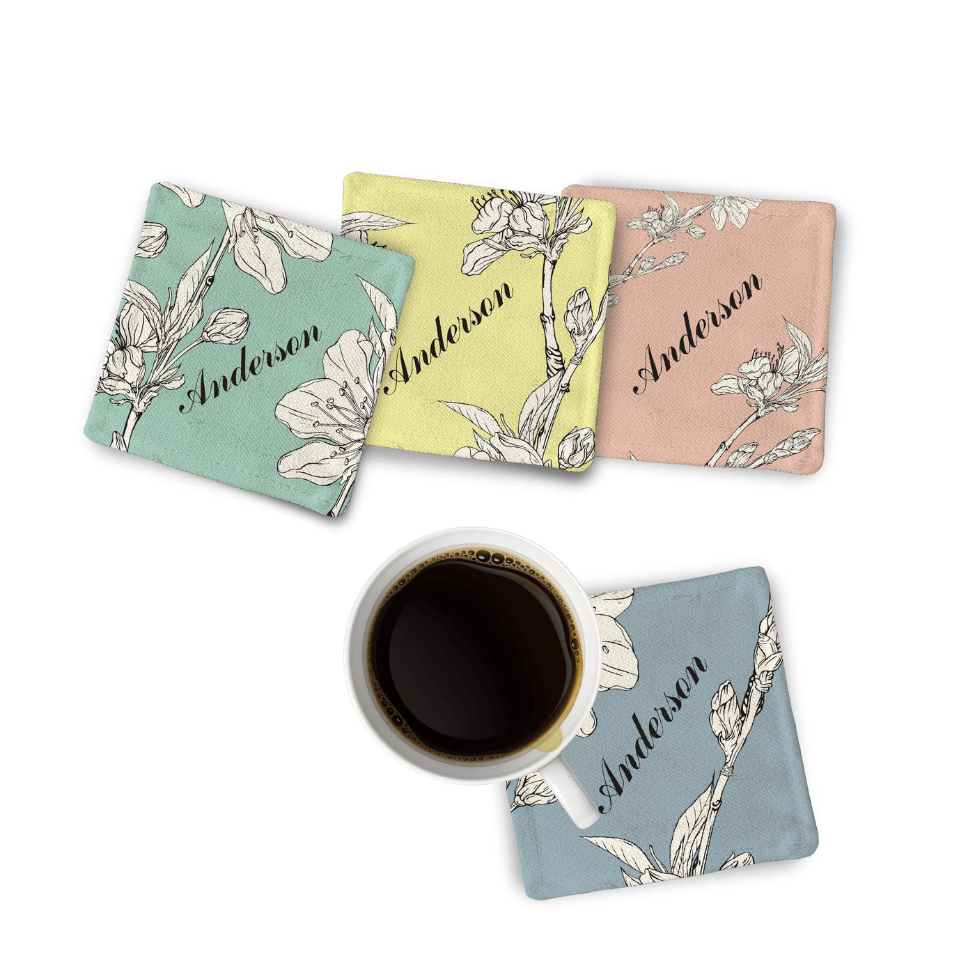 Fabric Coaster: Floral Color Pop Fabric Coaster Sam + Zoey  Sam + Zoey