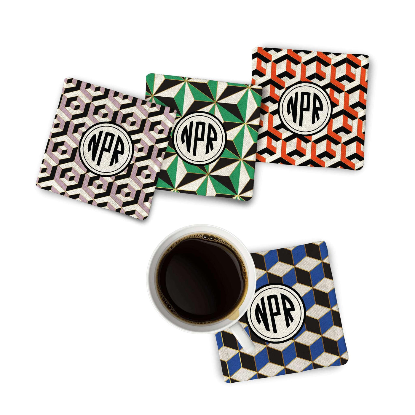 Fabric Coaster: Geometric Fabric Coaster Sam + Zoey  Sam + Zoey