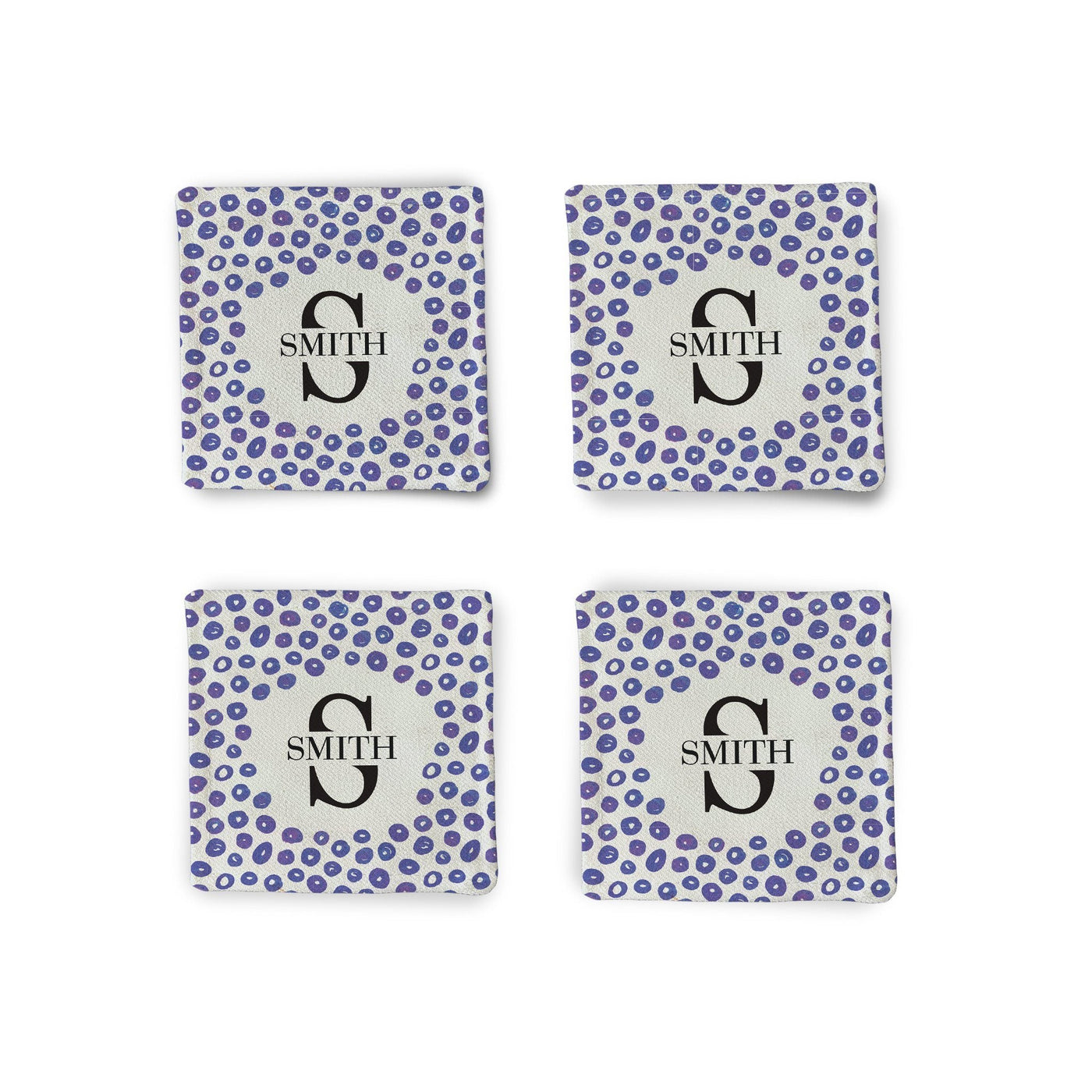 Personalized Purple Pebble Fabric Coasters Fabric Coaster Sam + Zoey  Sam + Zoey