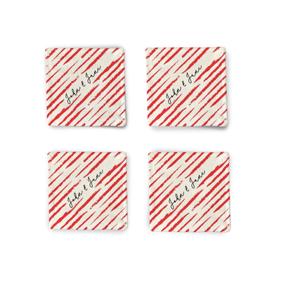 Personalized Strokes of Love Fabric Coasters Fabric Coaster Sam + Zoey  Sam + Zoey